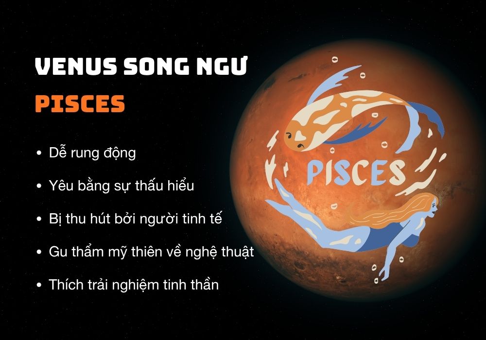 Venus là gì? Cách xác định Venus trong bản đồ sao cá nhân 8 Cung Venus Song Ngư (Pisces)