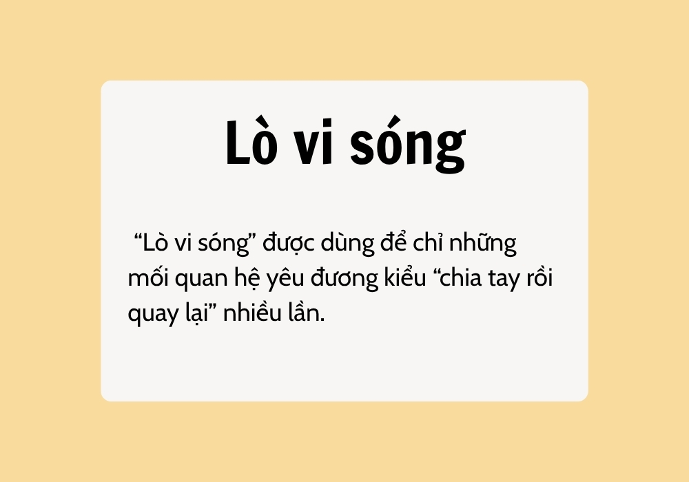 Lò vi sóng là gì? Thuật ngữ tình yêu trong từ điển gen Z 2 "Lò vi sóng" trong từ điển Gen Z là gì? Nguồn gốc từ lò vi sóng
