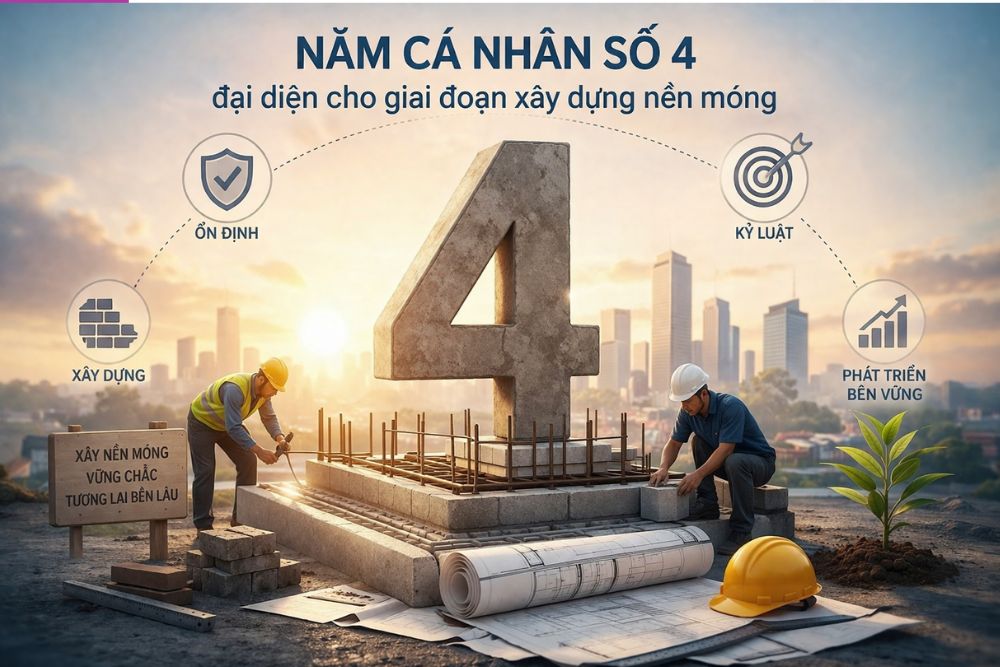 Năm cá nhân số 4: Thời điểm vàng để xây nền móng cuộc đời 2 Năm cá nhân số 4 đại diện cho giai đoạn xây dựng nền móng