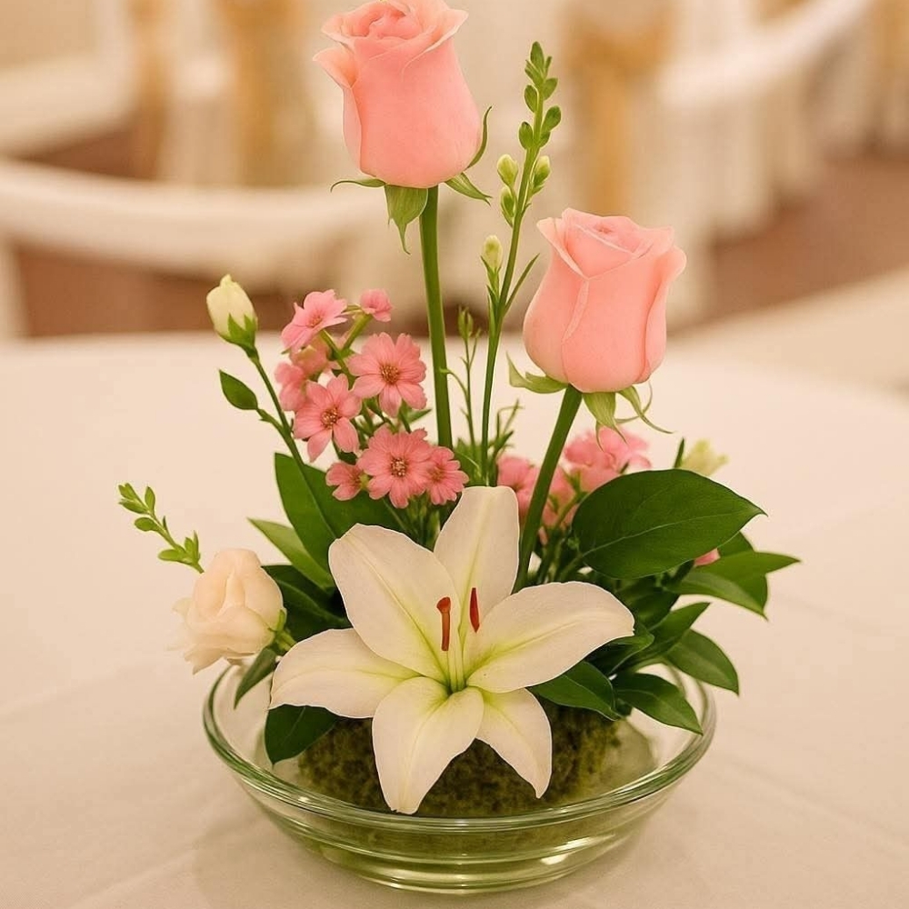 20+ mẫu bát hoa để bàn cưới đẹp và phổ biến hiện nay 5 Bát hoa để bàn cưới 4