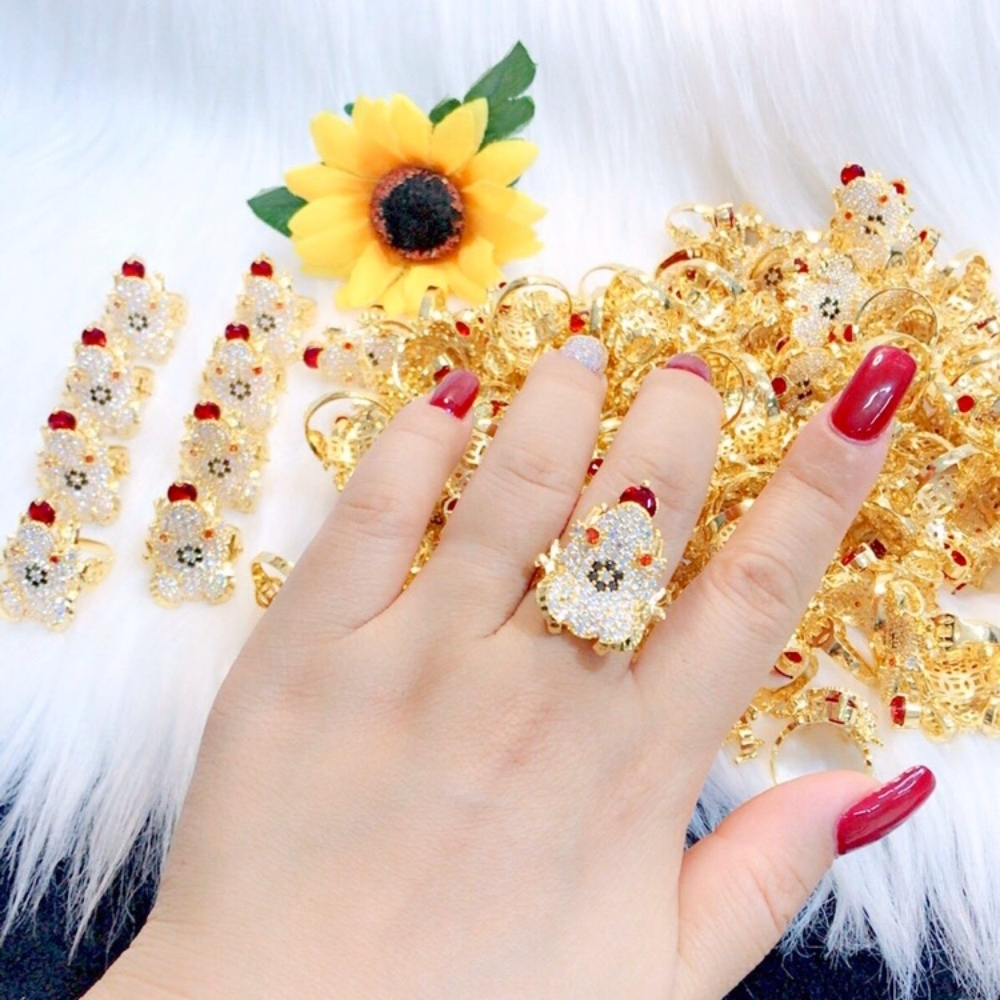 Ý nghĩa, cách đeo nhẫn con cóc | Top 9 mẫu nhẫn con cóc đẹp 4 Cóc vàng 24K