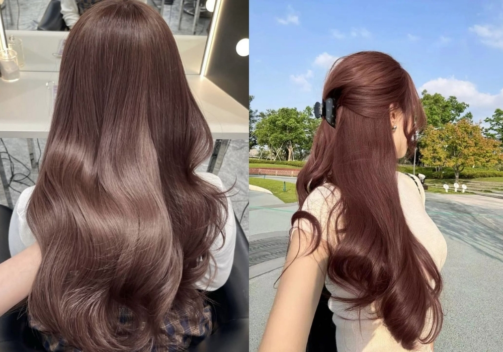 Top 15 màu nhuộm không cần tẩy sáng da, tôn da, cho da ngăm 13 Màu nhuộm không cần tẩy màu nâu sữa pha hồng