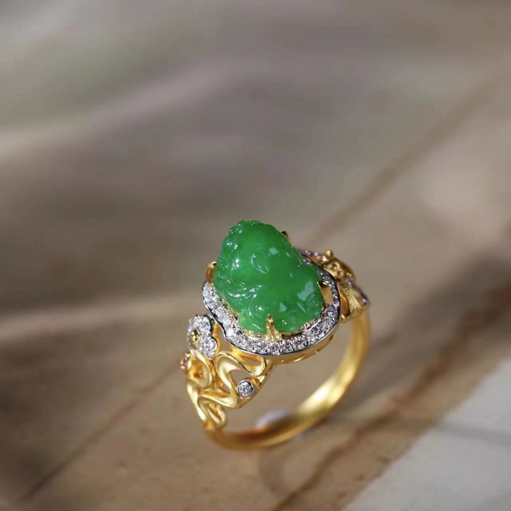 15 mẫu nhẫn tỳ hưu vàng 18K, ngọc, đá quý, cách đeo nhẫn 4 Nhẫn tỳ hưu vàng 18K 3
