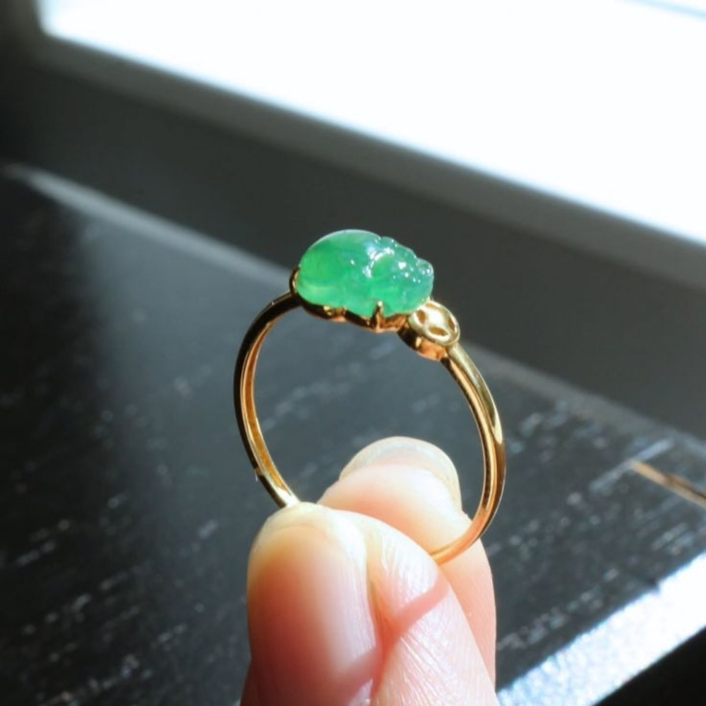 15 mẫu nhẫn tỳ hưu vàng 18K, ngọc, đá quý, cách đeo nhẫn 5 Nhẫn tỳ hưu vàng 18K 4