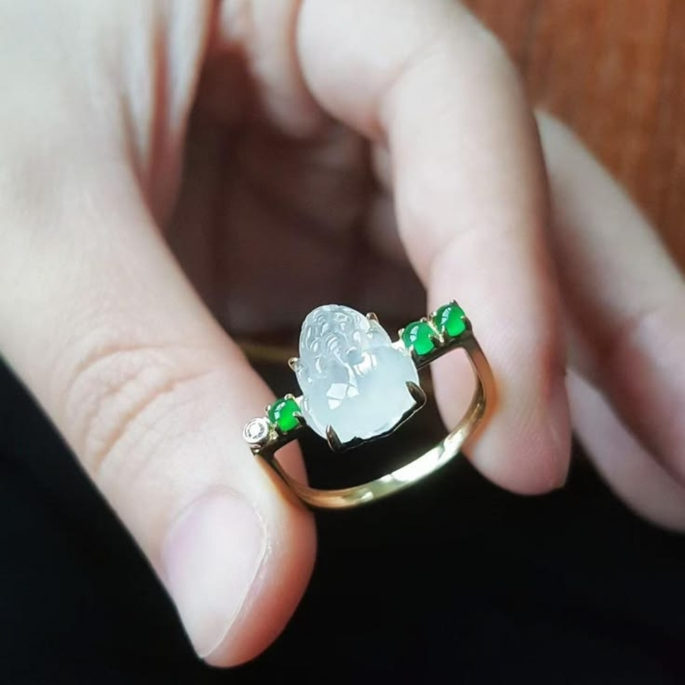 15 mẫu nhẫn tỳ hưu vàng 18K, ngọc, đá quý, cách đeo nhẫn 14 Nhẫn tỳ hưu đá phong thủy, ngọc 6