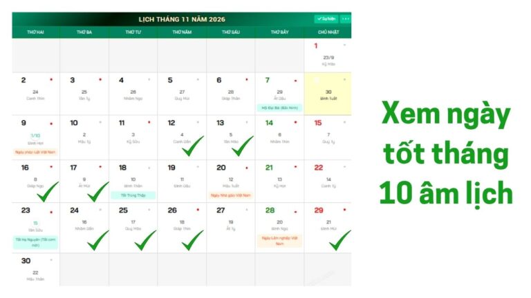 ngày tốt tháng 10 âm lịch